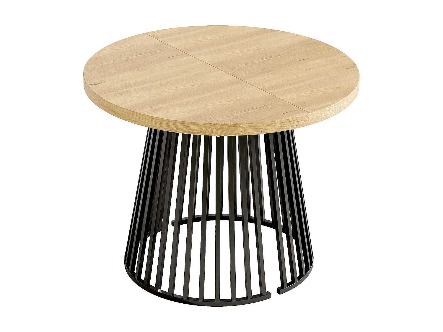 Table de salle à manger extensible 100/138/176x100 cm - Idéale pour 4 à 8 personnes - Plateau épais - Chêne et noir