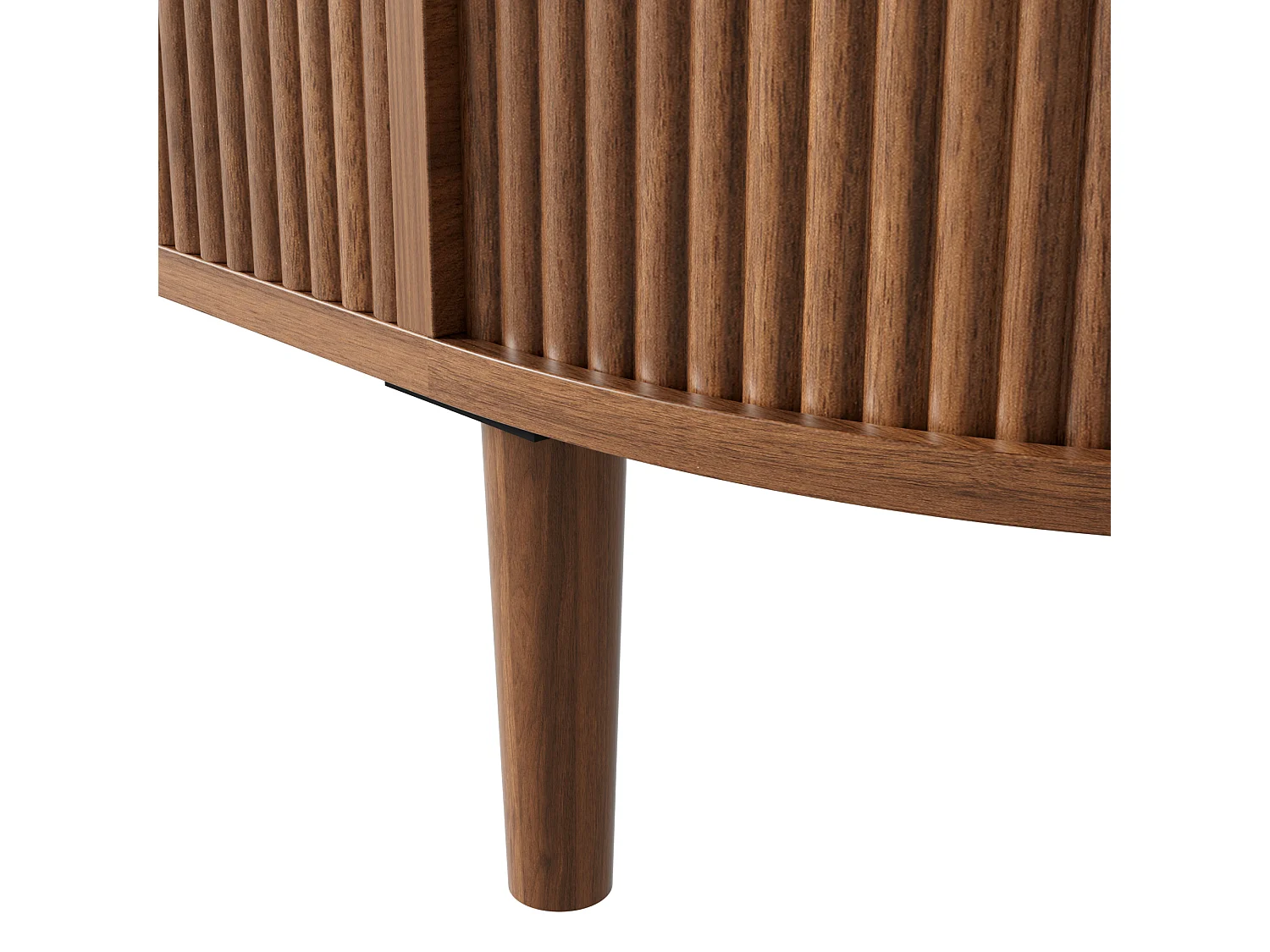 Ovale uitschuifbare salontafel met golvend patroon - met opbergruimte - poten van massief hout - houtlook - MDF - bruin