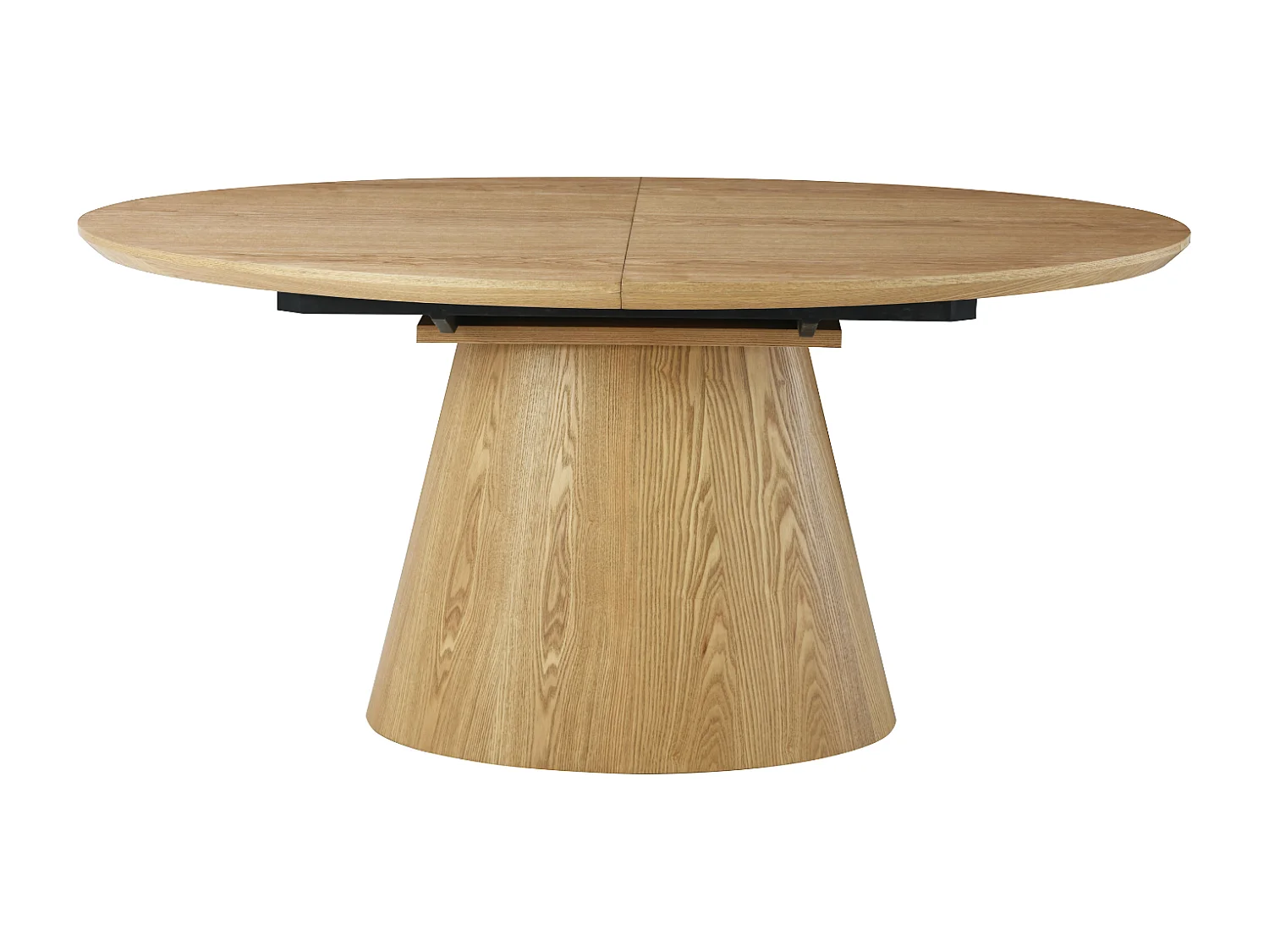 Table à manger Ovana - Extensible avec plateau et piétement en finition bois naturel 160 à 200 cm - Homeluxury