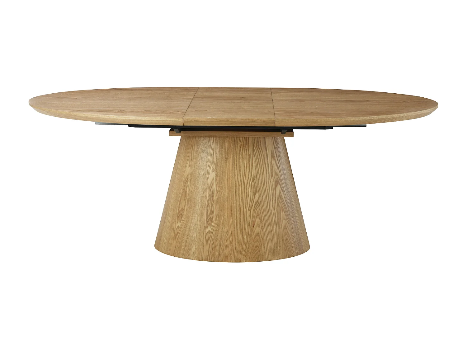 Table à manger Ovana - Extensible avec plateau et piétement en finition bois naturel 160 à 200 cm - Homeluxury