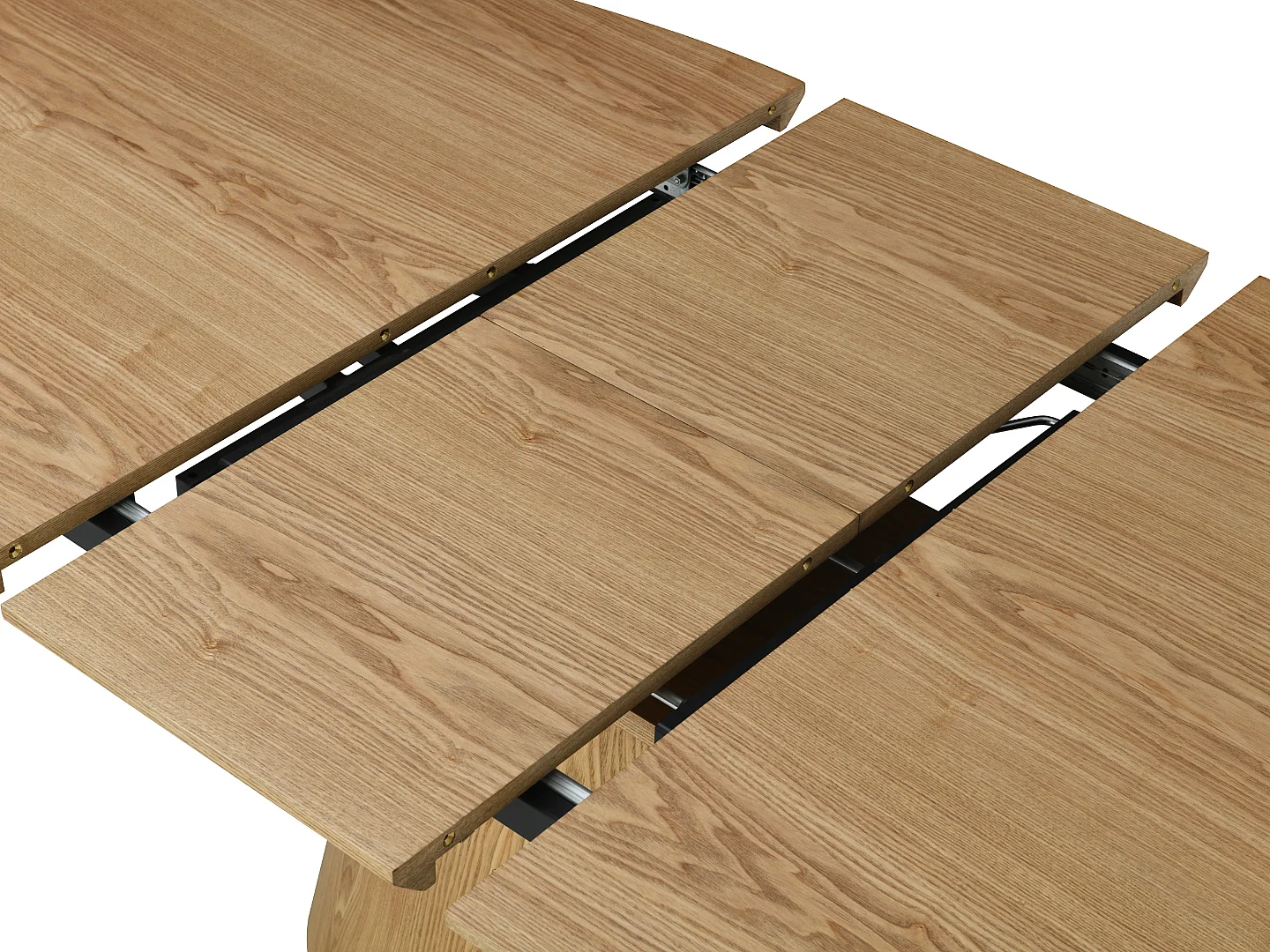 Table à manger Ovana - Extensible avec plateau et piétement en finition bois naturel 160 à 200 cm - Homeluxury