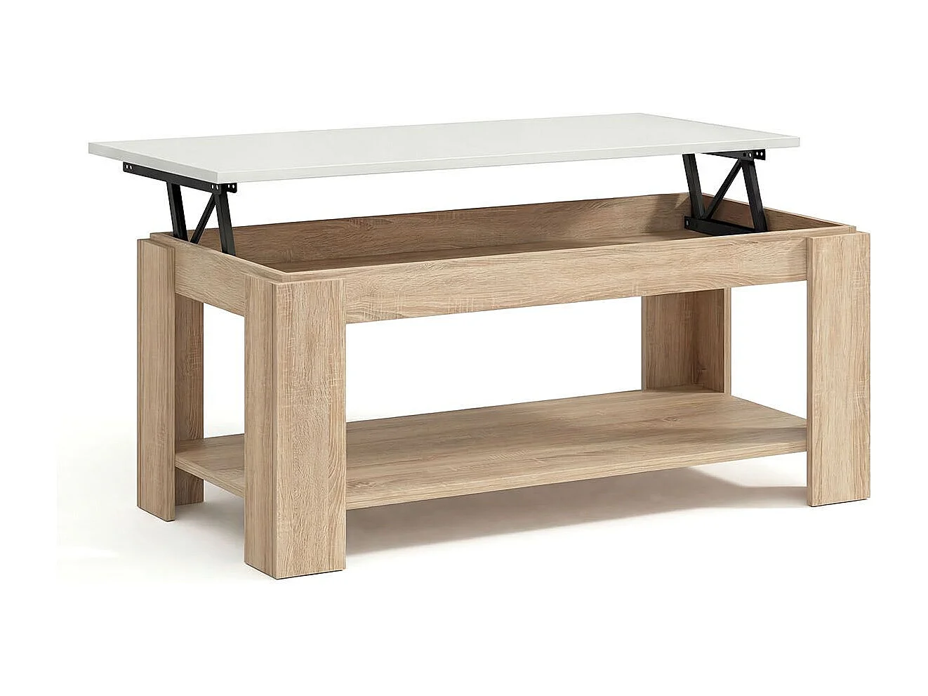 Mesa de centro elevatória Lya Roble Canadian - Blanco Artik (Blanco Mate)