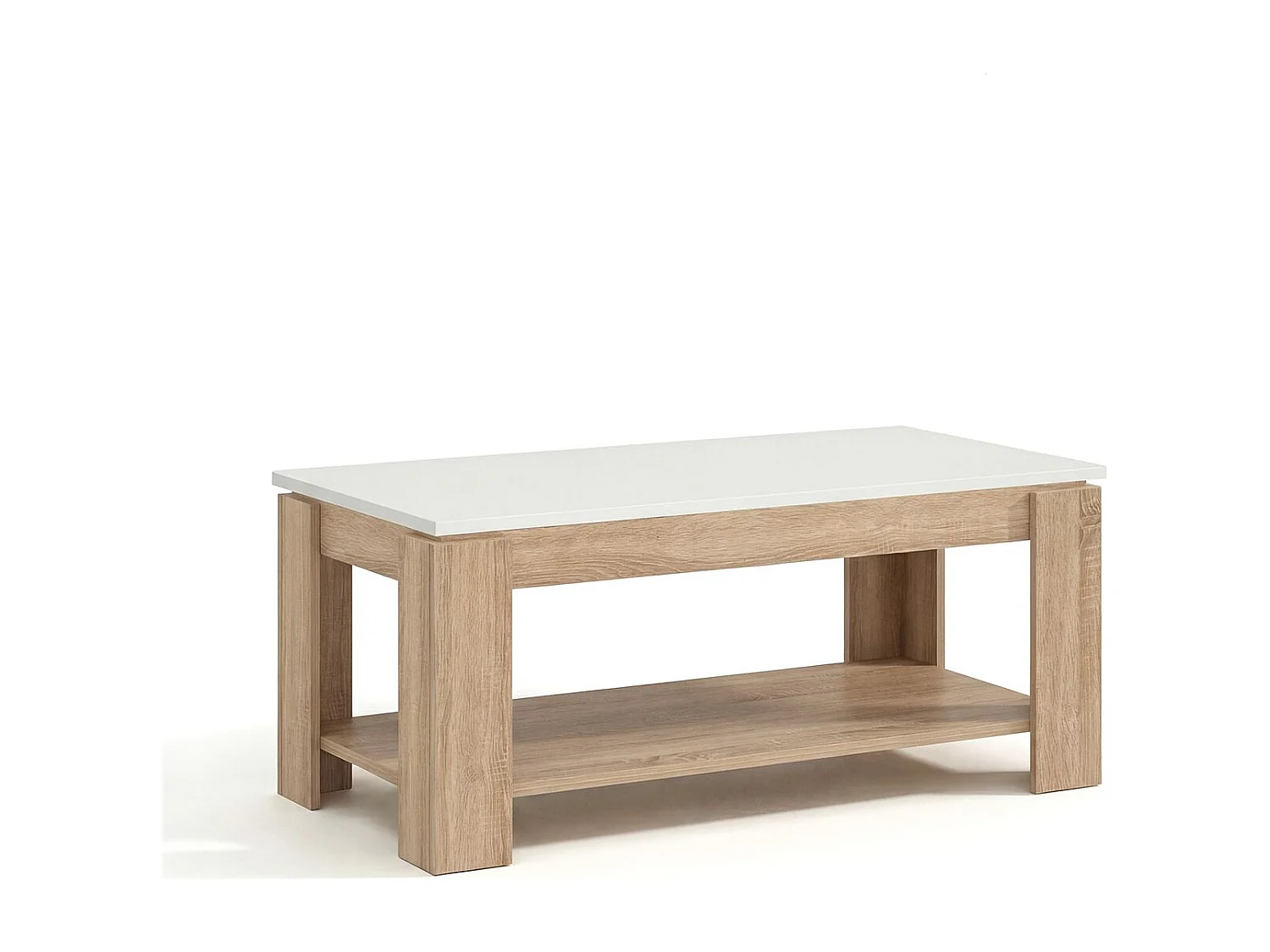Mesa de centro elevatória Lya Roble Canadian - Blanco Artik (Blanco Mate)