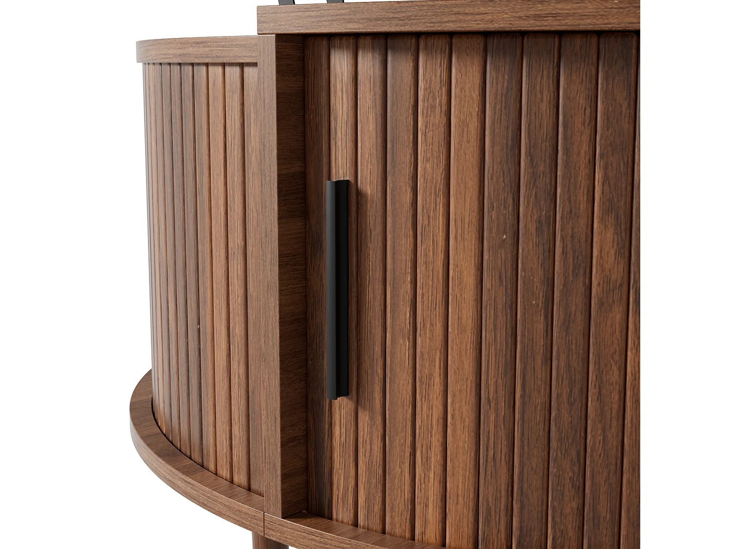 Verstelbare salontafel - met opbergruimte - schuifdeuren - poten van massief hout - MDF - bruin