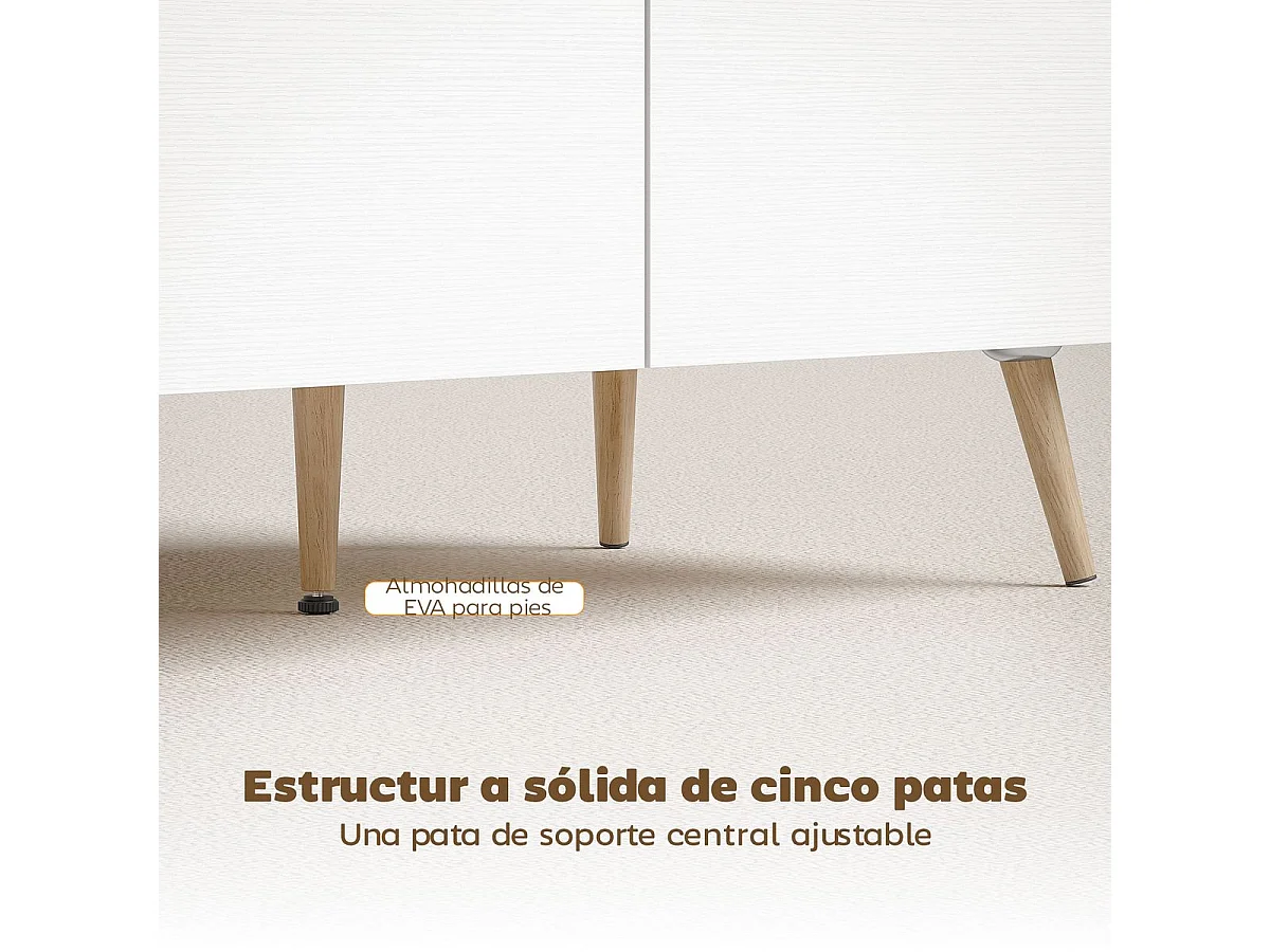 Mesa de centro Mistral Homcom 2 cajones natural/blanco 46x100x50 cm