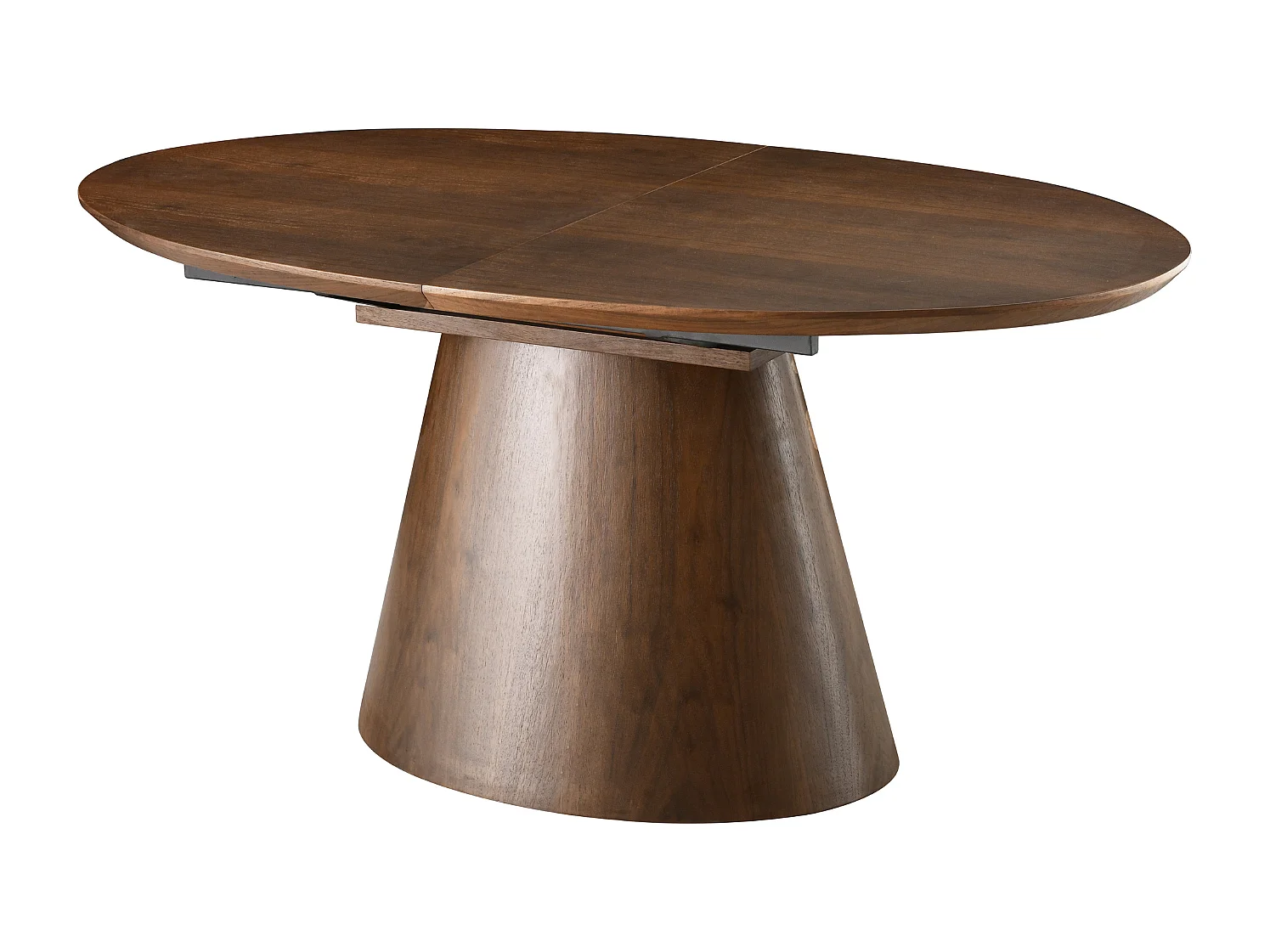 Table à manger Ovana - Extensible avec plateau et piétement en finition bois noyer 160 à 200 cm - Homeluxury