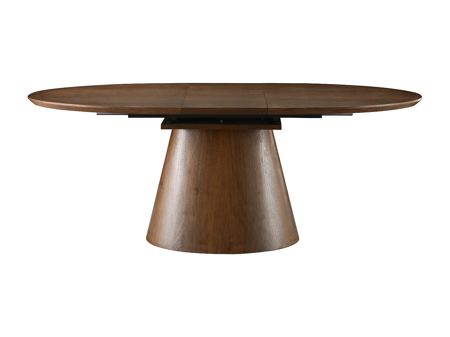 Table à manger Ovana - Extensible avec plateau et piétement en finition bois noyer 160 à 200 cm - Homeluxury
