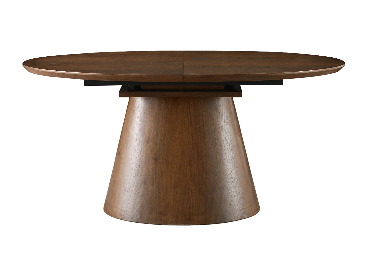 Table à manger Ovana - Extensible avec plateau et piétement en finition bois noyer 160 à 200 cm - Homeluxury