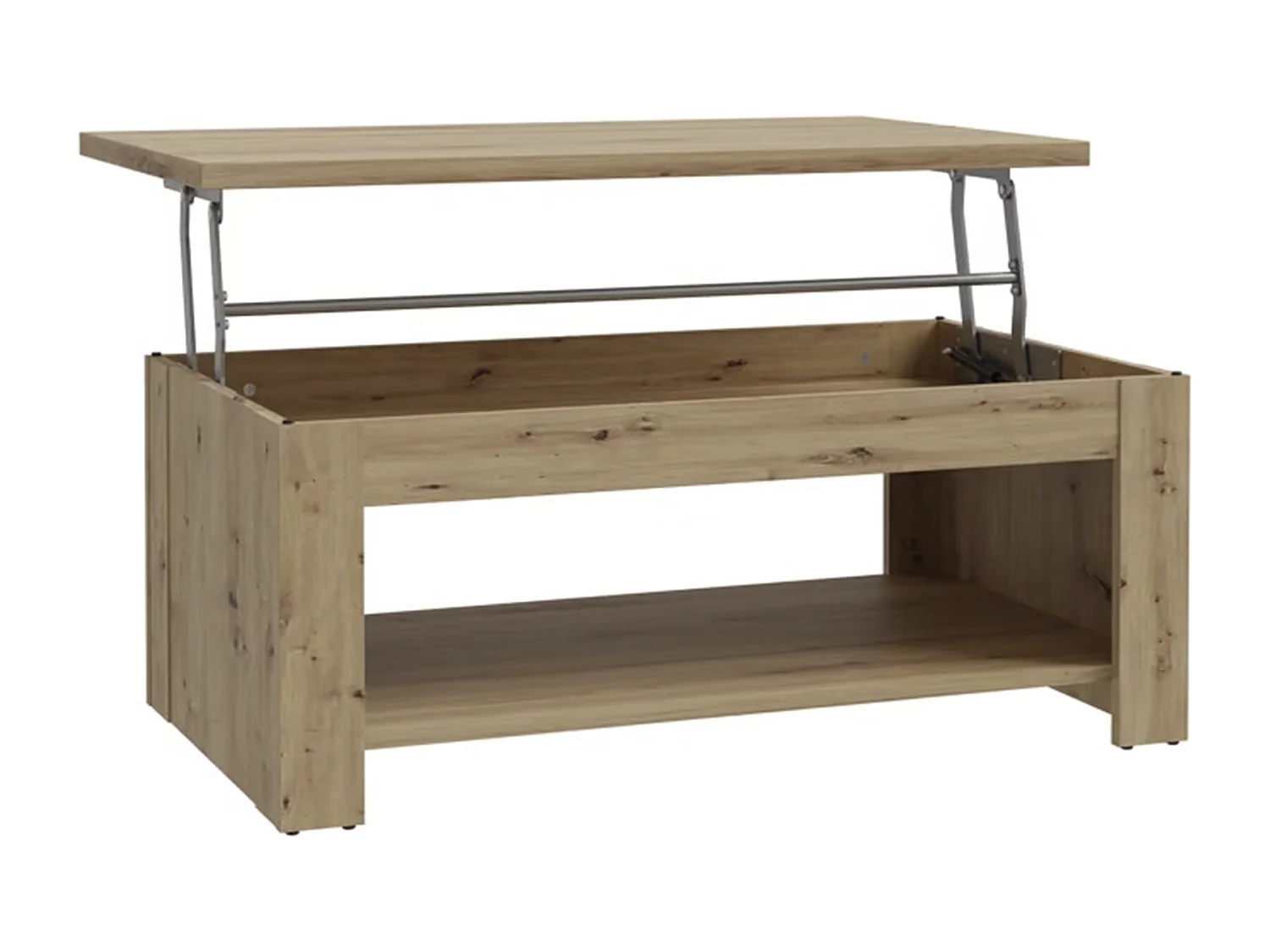Mesa de centro elevable de 45-66x110x65 cm de madera en color roble artisan Dumi