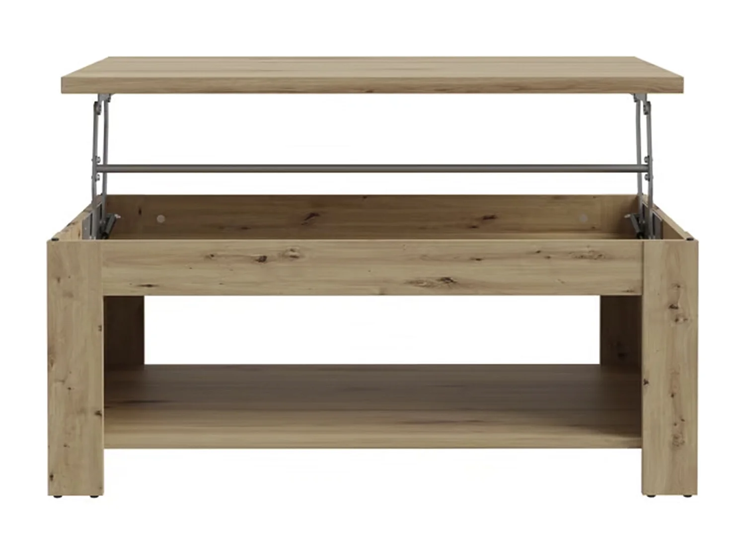 Mesa de centro elevable de 45-66x110x65 cm de madera en color roble artisan Dumi