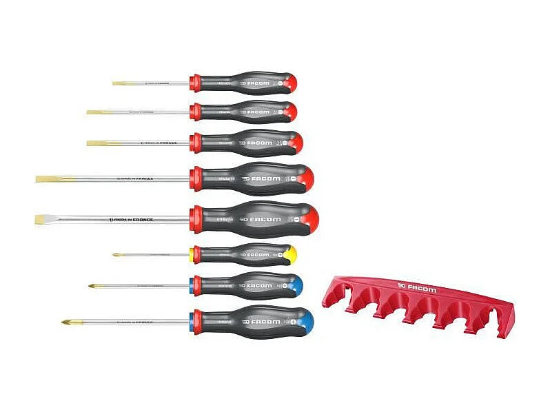Coffret FACOM Protwist 8 tournevis (5 fente, 1 Phillips, 2 Pozidriv) avec rack
