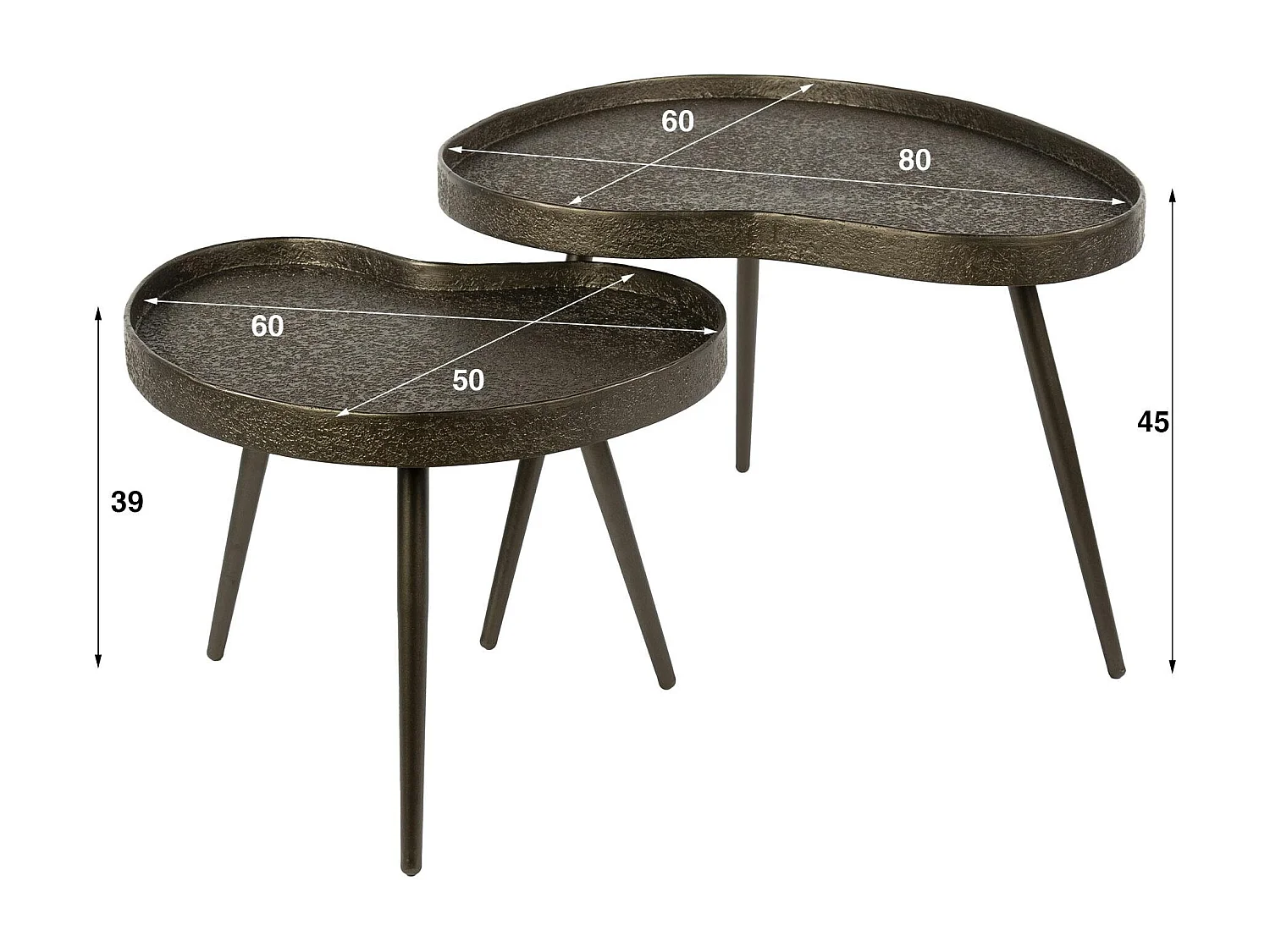 Table de salon vintage forme organique (lot de 2) RALF