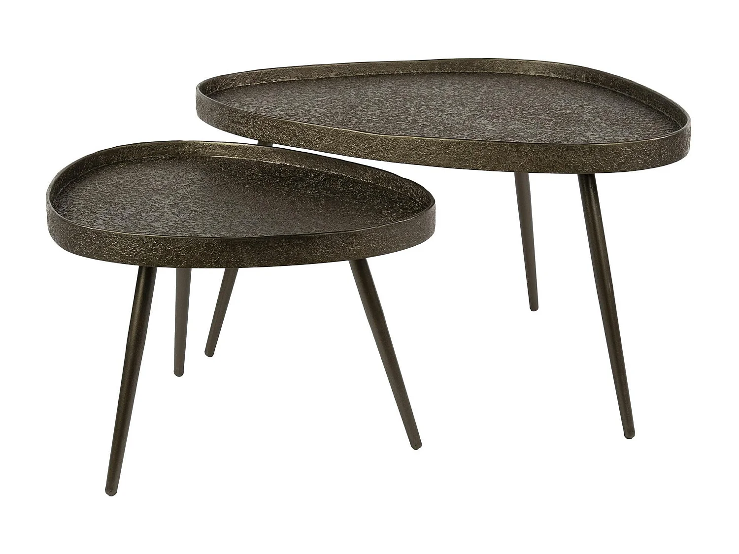 Table de salon vintage forme galet (lot de 2) RALF