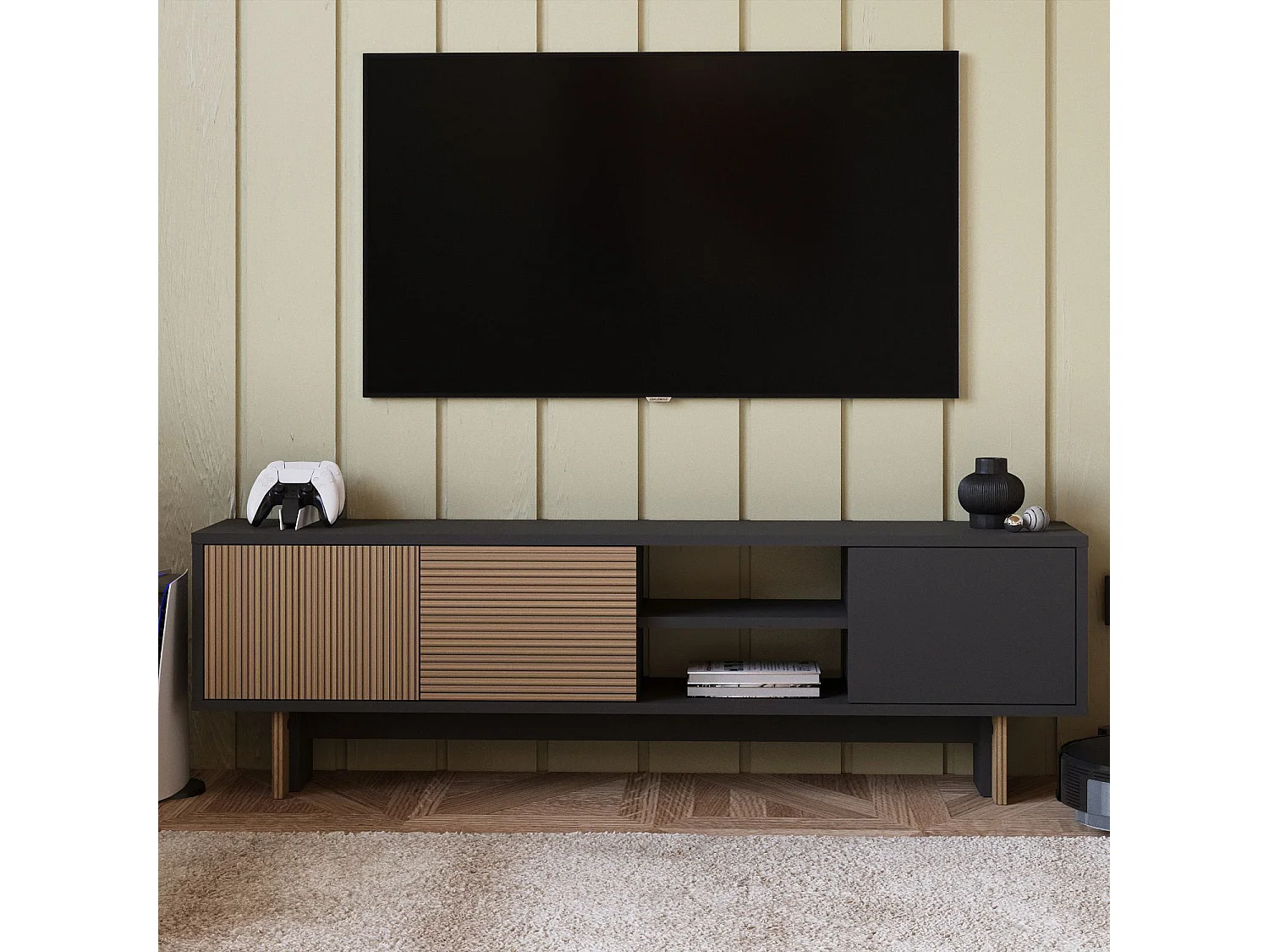 "Ravello" Houten TV-standaard - Bruin - 150 x 30 x 45 cm - Modern Design en Hoge Kwaliteit
