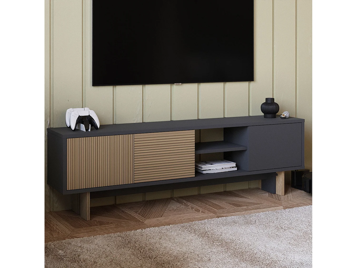 "Ravello" Houten TV-standaard - Bruin - 150 x 30 x 45 cm - Modern Design en Hoge Kwaliteit