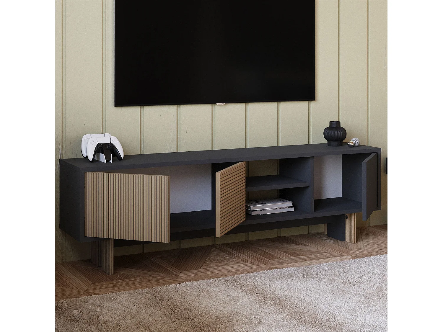 "Ravello" Houten TV-standaard - Bruin - 150 x 30 x 45 cm - Modern Design en Hoge Kwaliteit