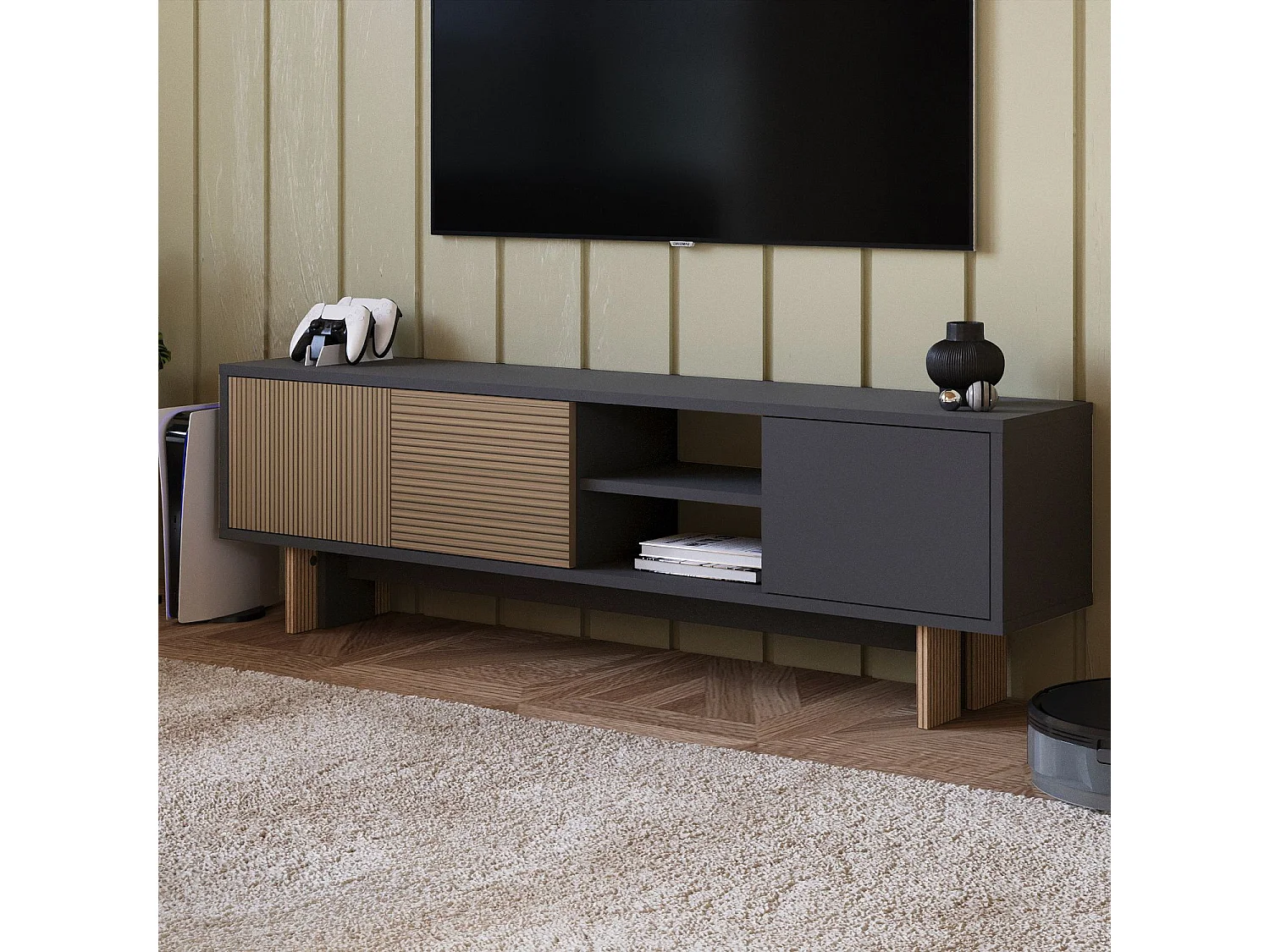 "Ravello" Houten TV-standaard - Bruin - 150 x 30 x 45 cm - Modern Design en Hoge Kwaliteit