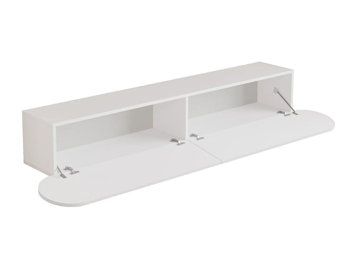 Meuble TV en bois "LUM1" - 180 x 31 x 29 cm - Blanc
