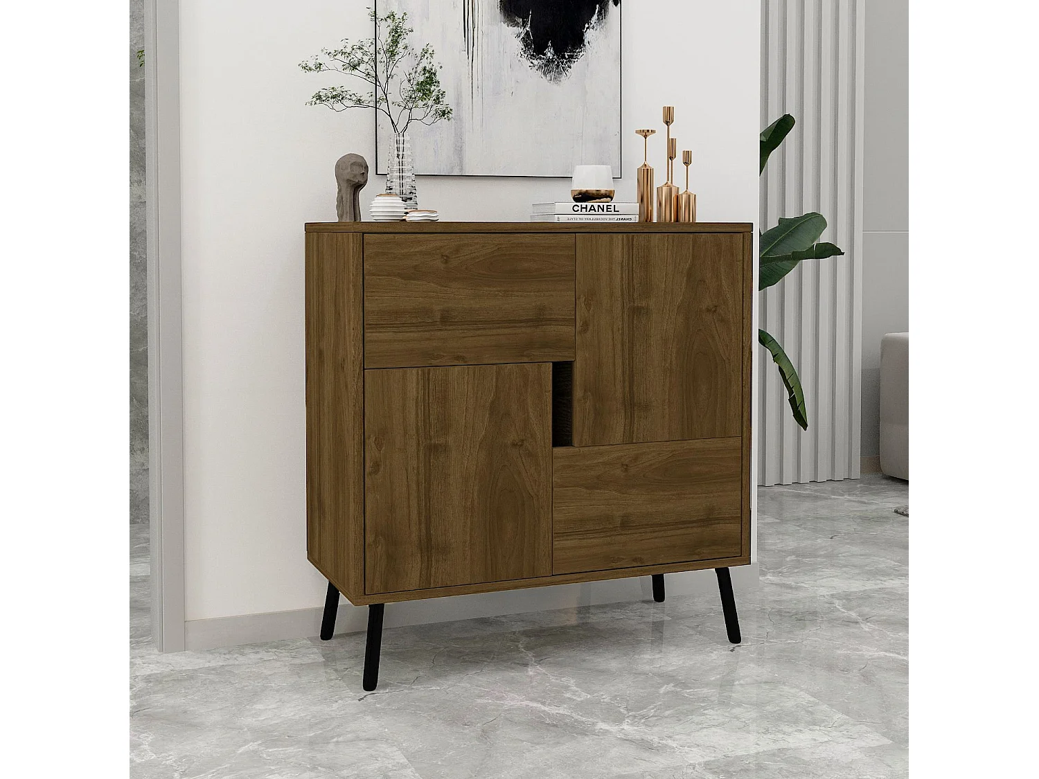 Buffet en bois "Darien" - 76 x 35 x 79 cm - Marron