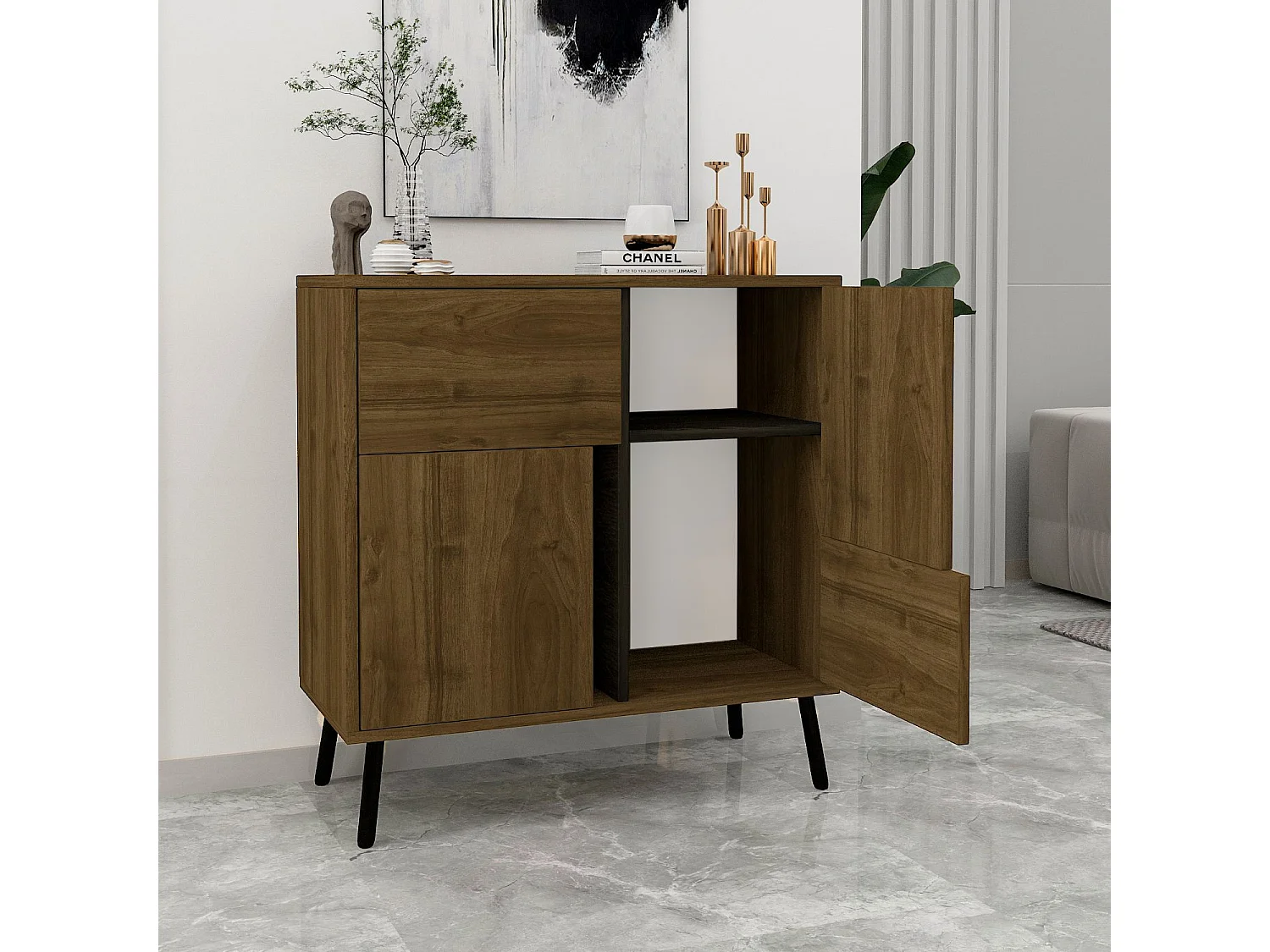 Buffet en bois "Darien" - 76 x 35 x 79 cm - Marron