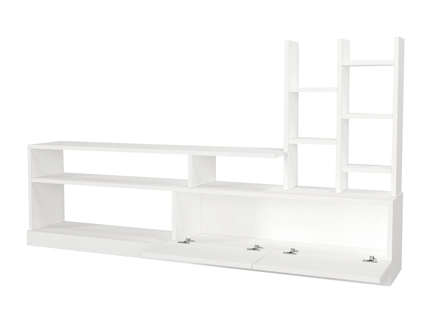 Meuble TV en bois "Dolunay" - 164 x 25 x 91 cm - Blanc