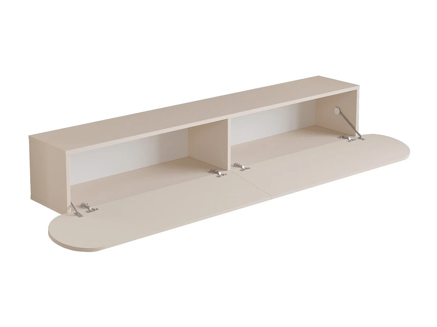 Meuble TV en bois "LUM1" - 180 x 31 x 29 cm - Crème