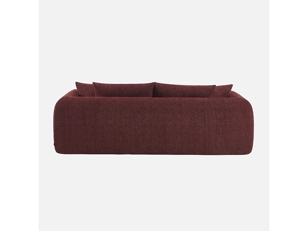 Canapé convertible 3 places tissu bordeaux L 243 x P 112 x H 66 cm - Sweeetch