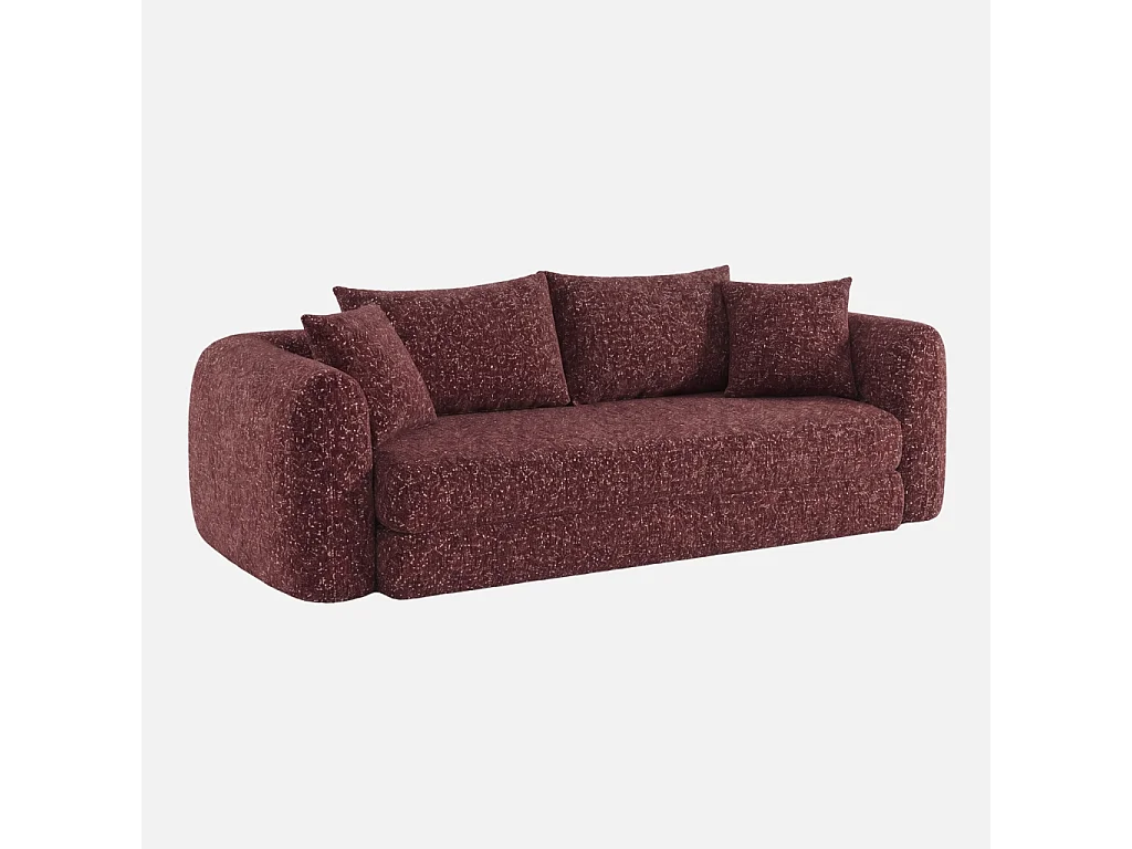 Divano letto pieghevole compatto in tessuto con struttura cromata, 3
