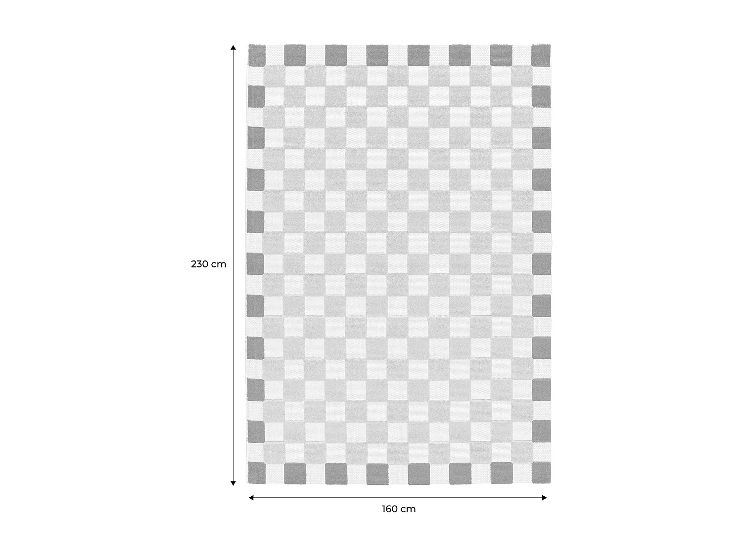 Tapis intérieur/extérieur damier rose et rouge 160x230cm - Mona
