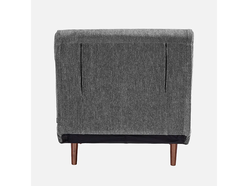 Chauffeuse convertible tissu chenille piètement bois 1 place gris - Guest