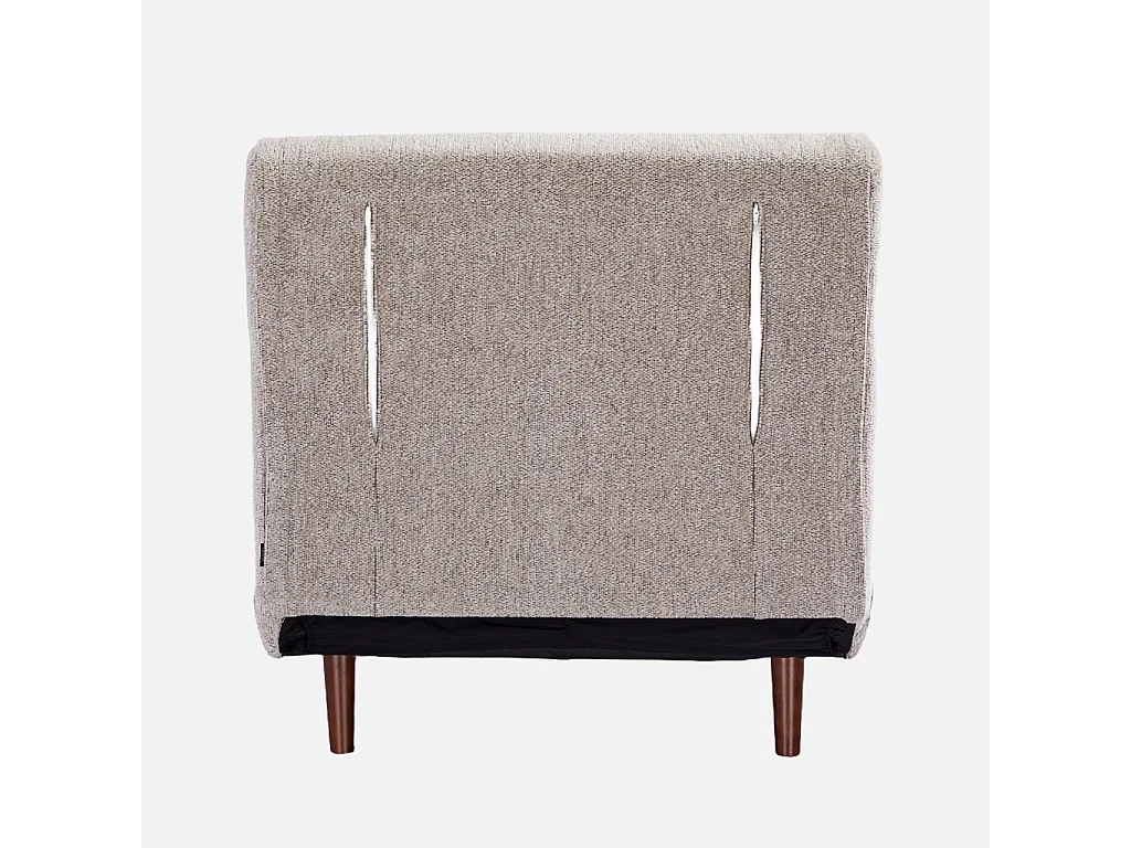 Chauffeuse convertible tissu chenille piètement bois 1 place beige - Guest