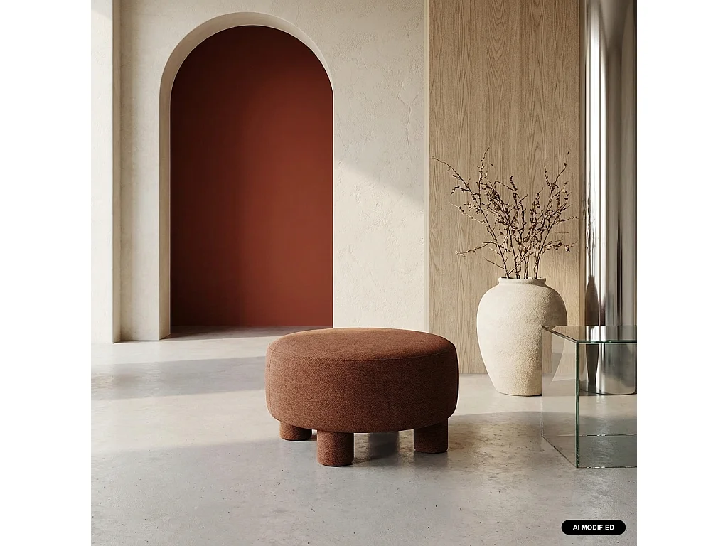 Puff de tela para sofá zenio terracotta