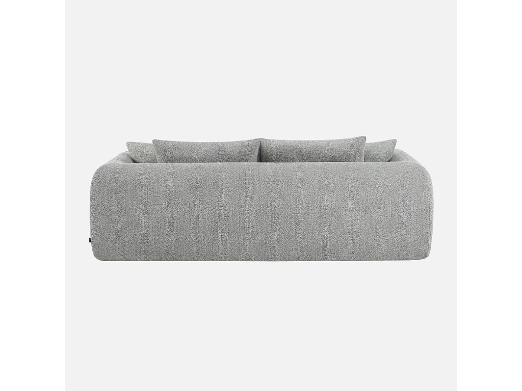 Canapé convertible 3 places en bouclette texturée gris clair L 243 x P 112 x H 66 cm - Sweeetch