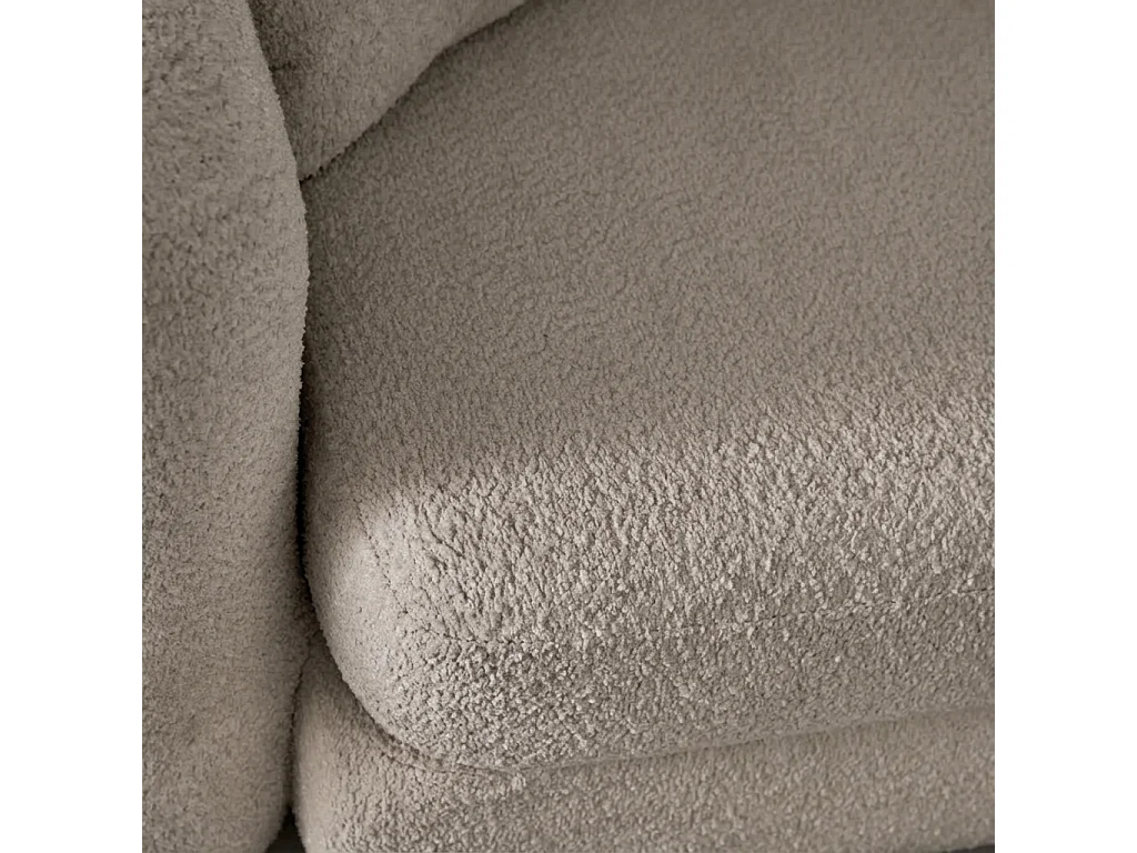Canapé convertible 3 places en bouclette texturée gris clair L 243 x P 112 x H 66 cm - Sweeetch