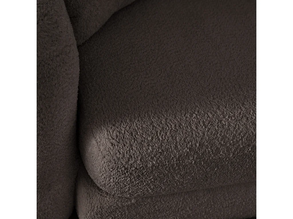 Canapé convertible 3 places en bouclette texturée gris foncé L 243 x P 112 x H 66 cm - Sweeetch