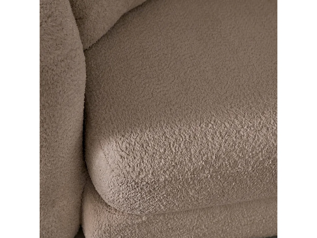 Canapé convertible 3 places en bouclette texturée taupe L 243 x P 112 x H 66 cm - Sweeetch