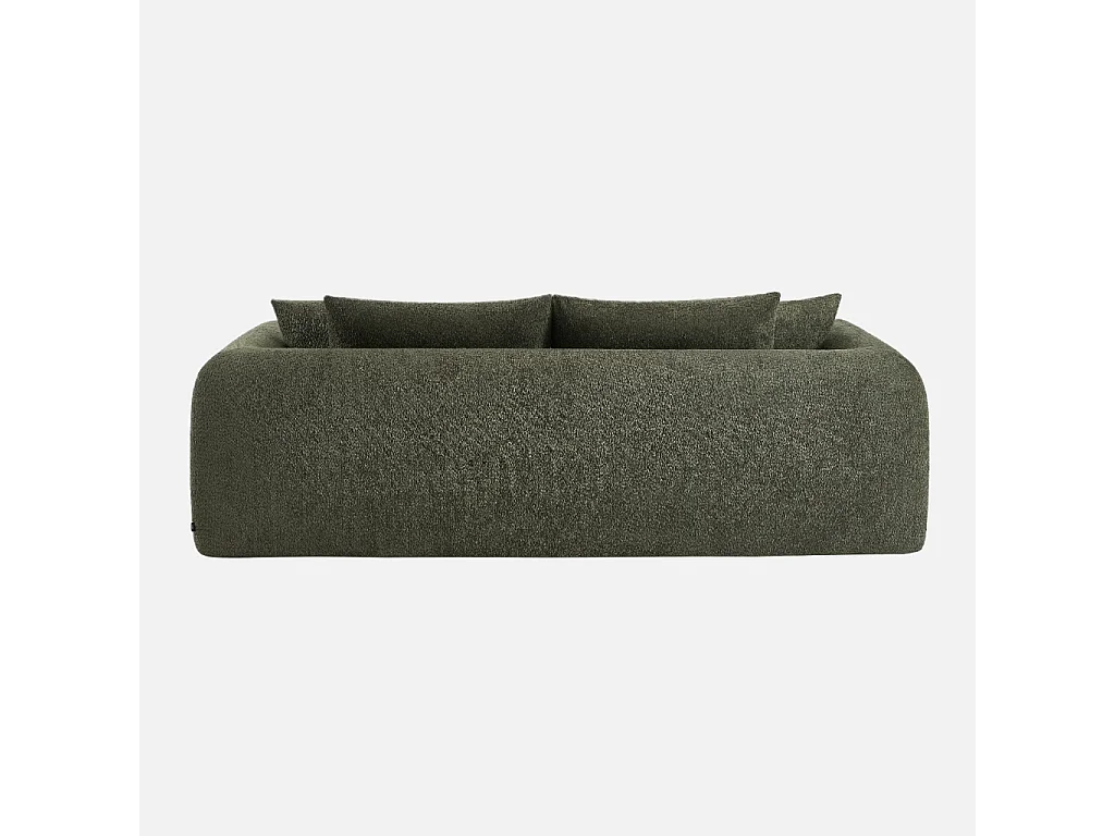 Canapé convertible 3 places en bouclette texturée kaki L 243 x P 112 x H 66 cm - Sweeetch