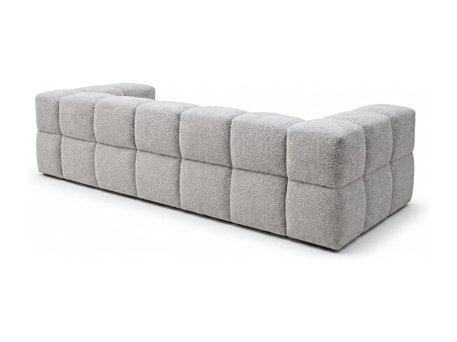 Canapé bubble VALLEY 3 places convertible – gris tissu bouclé luxueux, design moderne, confort maximal