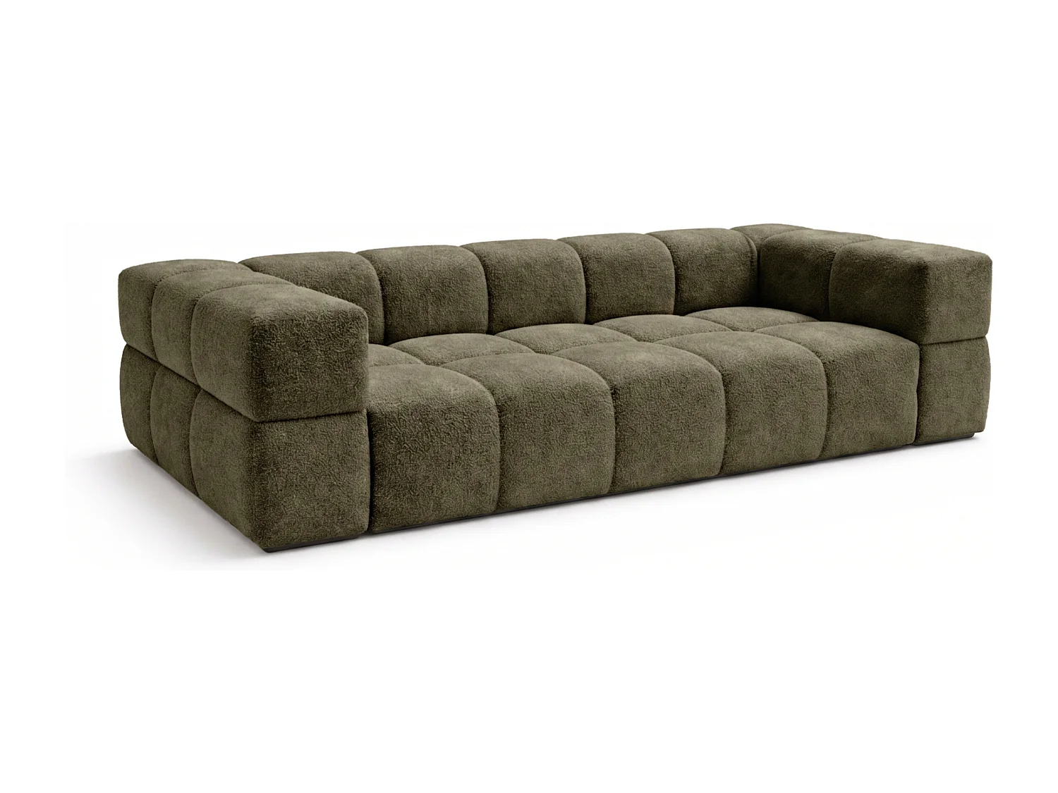 Canapé bubble VALLEY 3 places convertible – vert bouteille tissu bouclé luxueux, design moderne, confort maximal