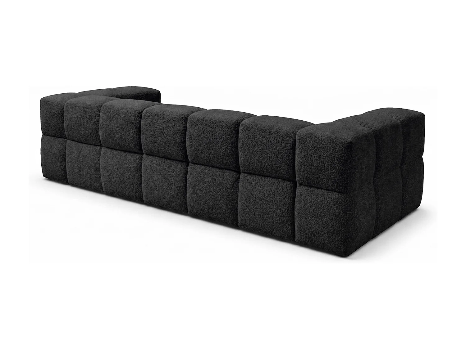 Canapé bubble VALLEY 3 places convertible – noir tissu bouclé luxueux, design moderne, confort maximal