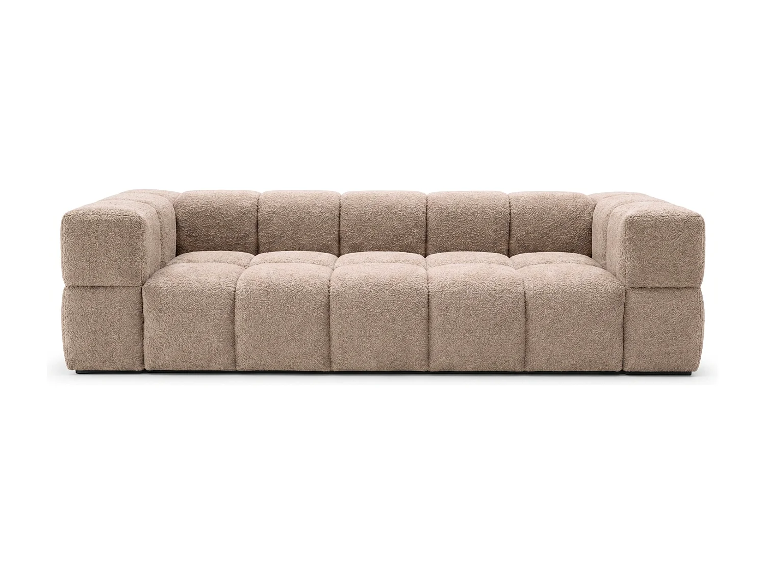 Canapé bubble VALLEY 3 places convertible – beige tissu bouclé luxueux, design moderne, confort maximal