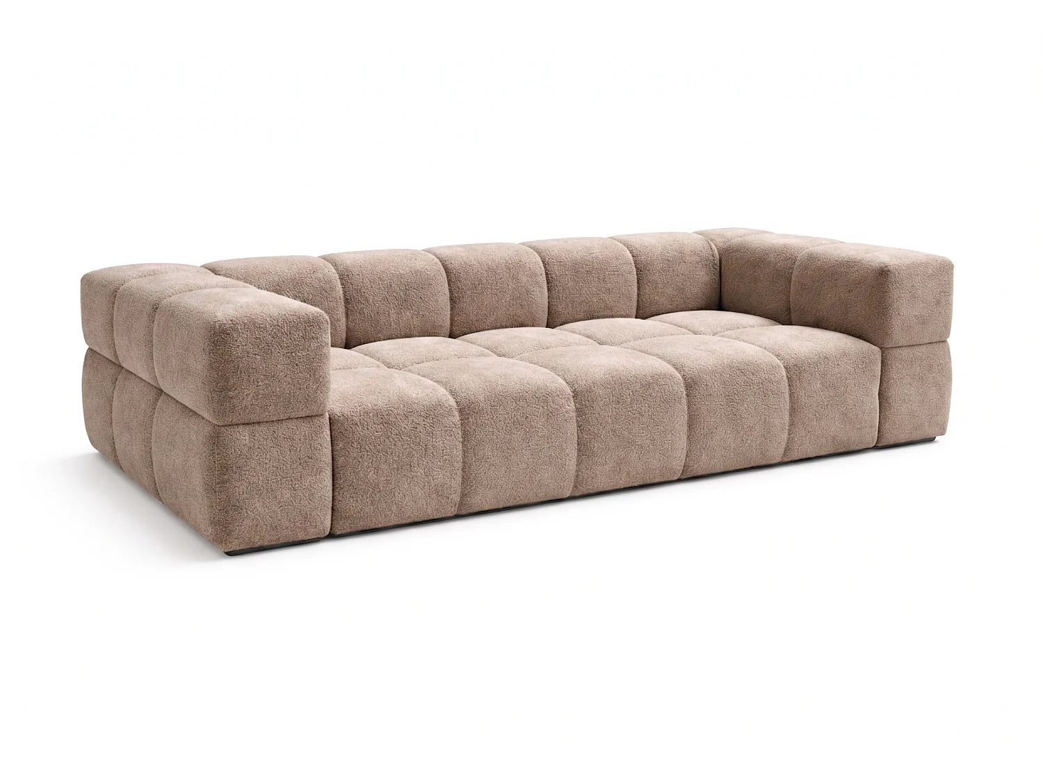 Canapé bubble VALLEY 3 places convertible – beige tissu bouclé luxueux, design moderne, confort maximal