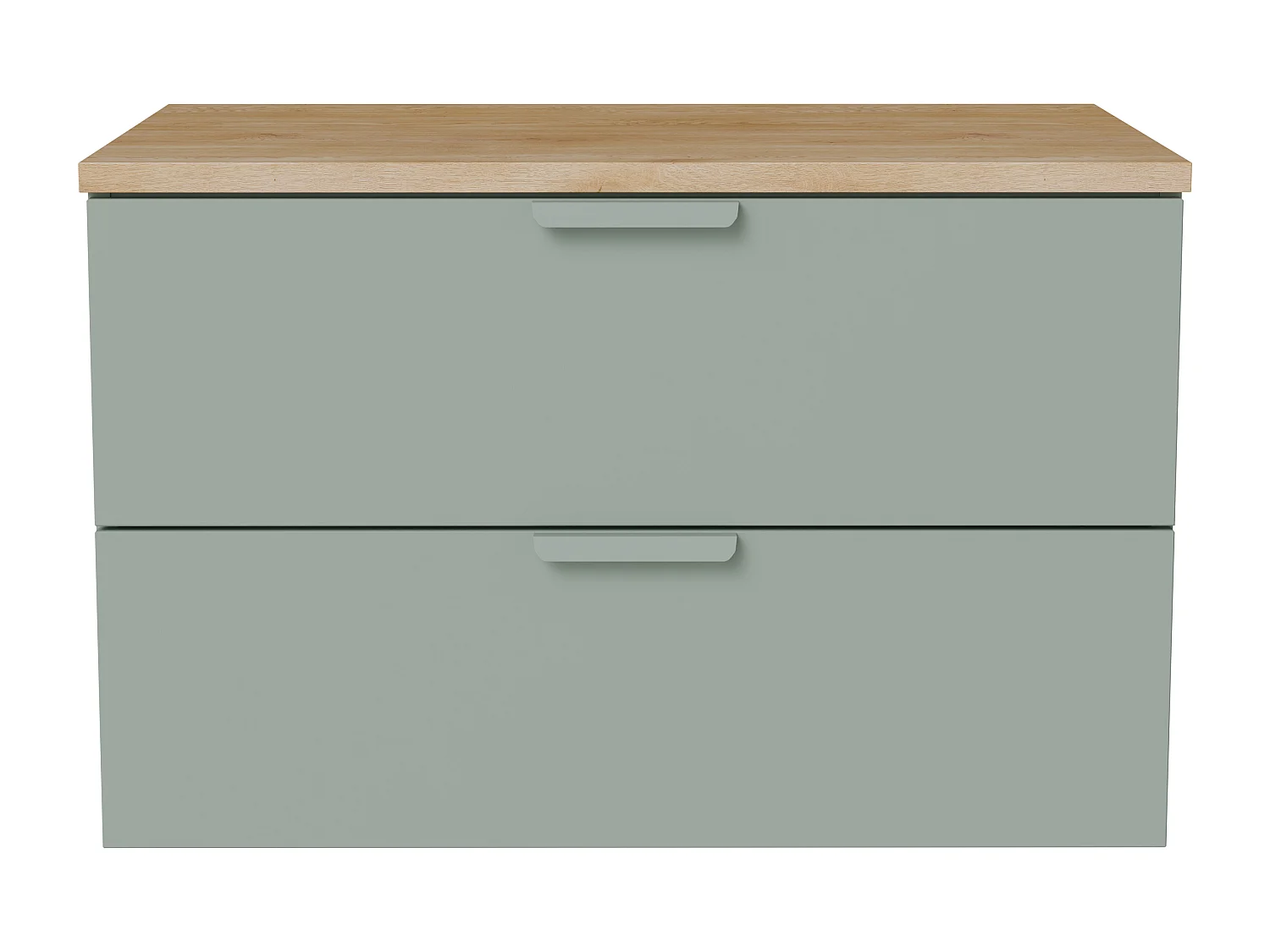 Meuble sous vasque suspendu avec planche – Vert sauge – L80 cm – AVORELI