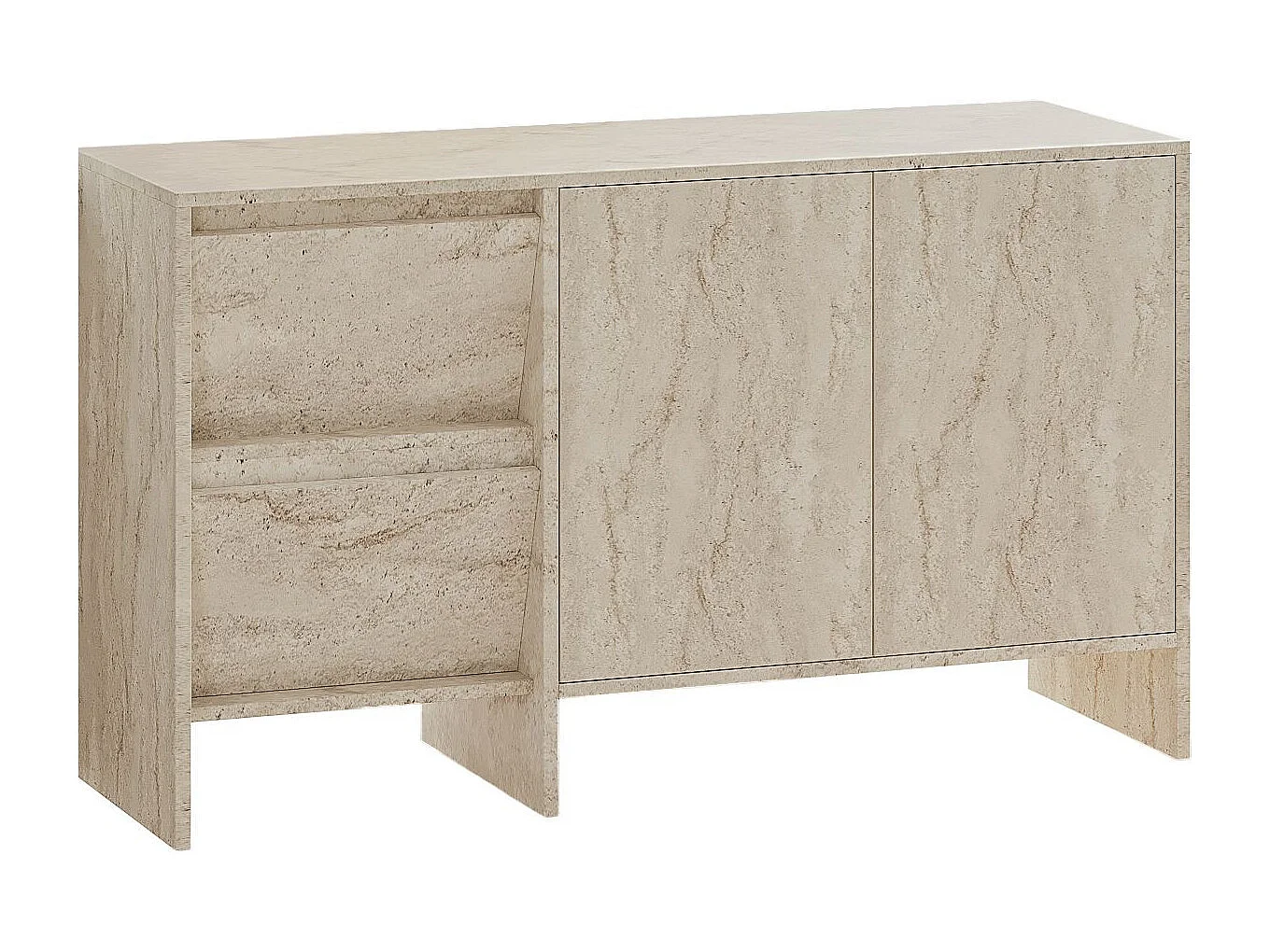 Buffet en bois "Laris 130" - 130 x 44 x 82 cm - Travertin