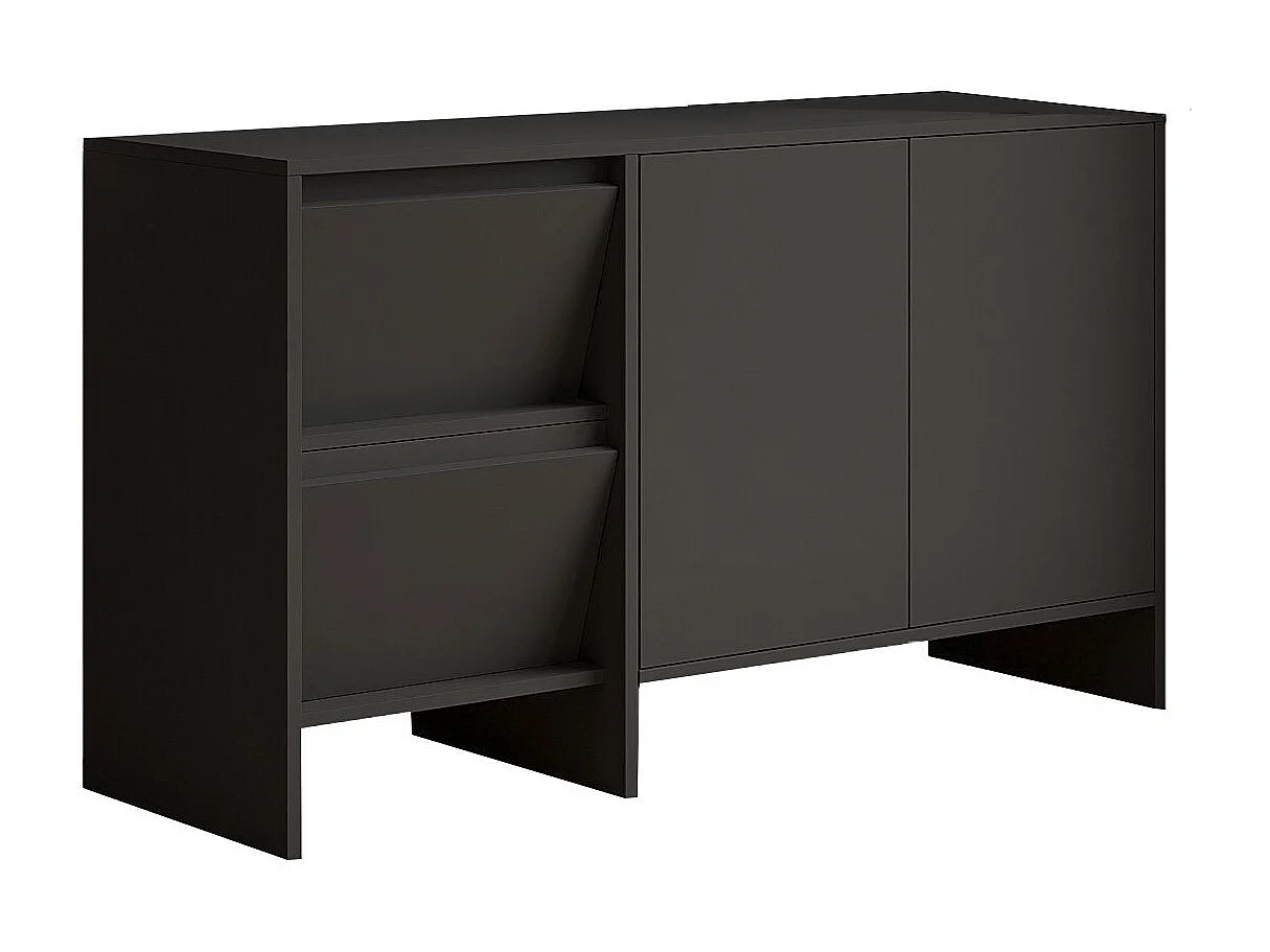 Buffet en bois "Laris 130" - 130 x 44 x 82 cm - Gris anthracite