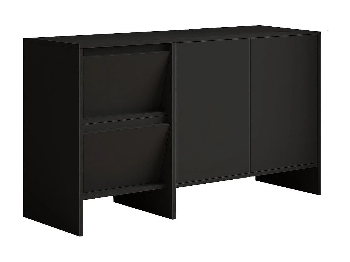 Buffet en bois "Laris 130" - 130 x 44 x 82 cm - Noir