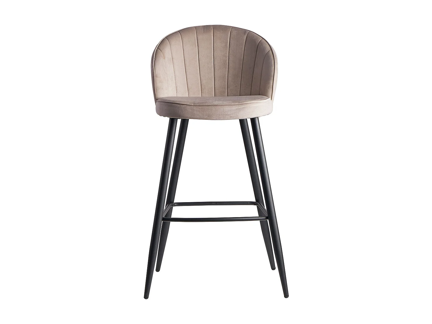 Barhocker Samt Beige Hocker mit Lehne 56x102,5x52,5 cm,