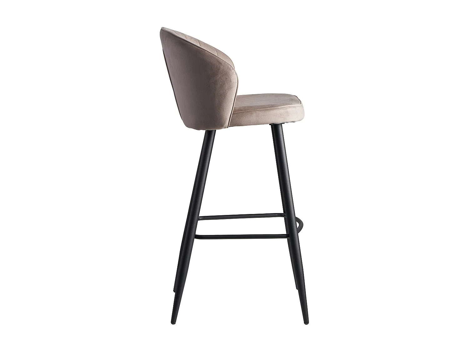 Barhocker Samt Beige Hocker mit Lehne 56x102,5x52,5 cm,