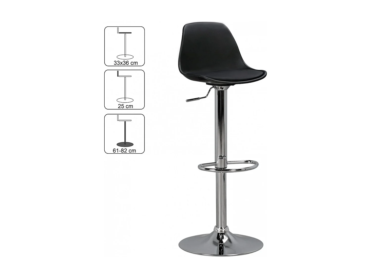 KORSIKA, Barhocker Kunstleder Schwarz, Hocker Sitzhocker