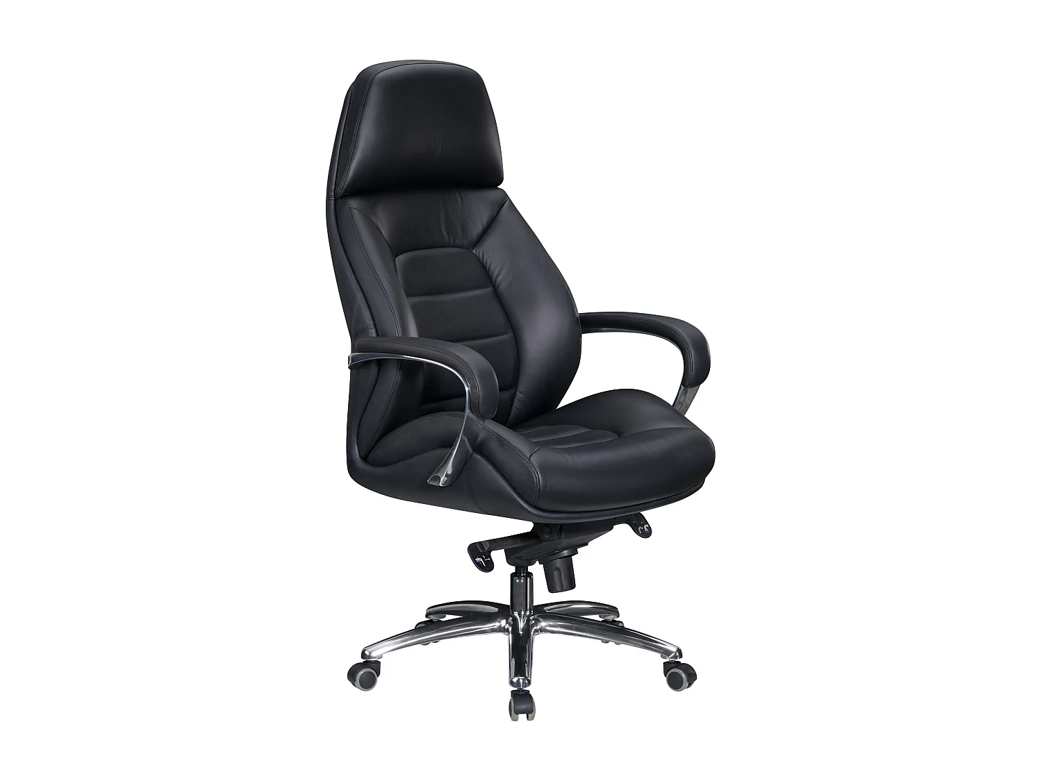 housse de chaise de bureau design en cuir véritable noir